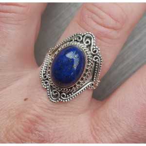 Silver ring with oval cabochon Lapis Lazuli, 19 mm