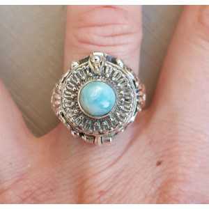 Silver gifring with Larimar ring size 17.3 mm