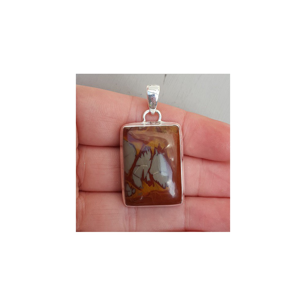 Silver pendant rectangular Noreena Jasper