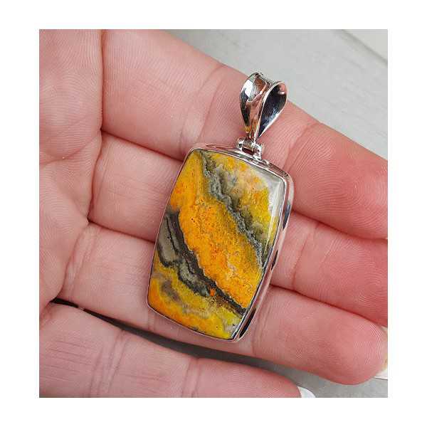 Silver pendant with rectangular Eclipse stone