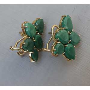 Vergoldete Ohrringe-set mit Smaragd