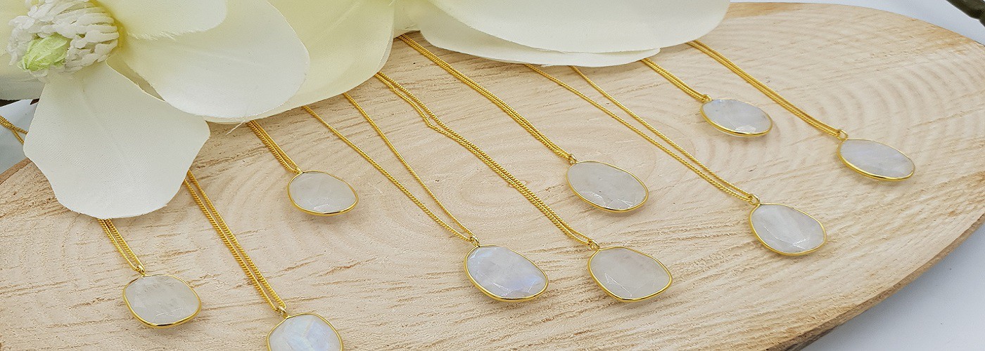 Gold Plated Gemstone Necklaces
